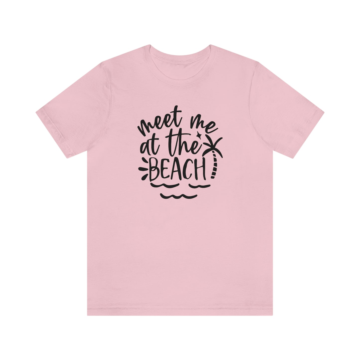 NWT- Meet me at the Beach in Black Letters Unisex Jersey Short Sleeve Tee