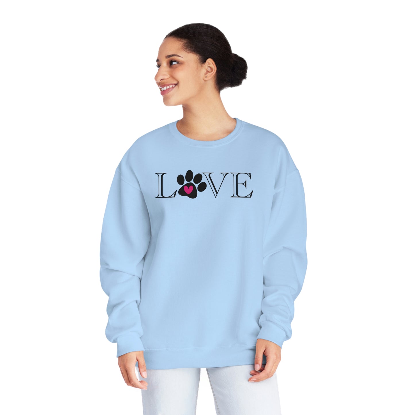 NWT- Puppy Love Pink Unisex NuBlend® Crewneck Sweatshirt