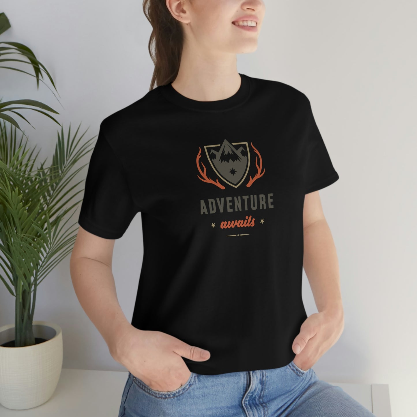 NWT- Adventure Awaits Unisex Jersey Short Sleeve Tee