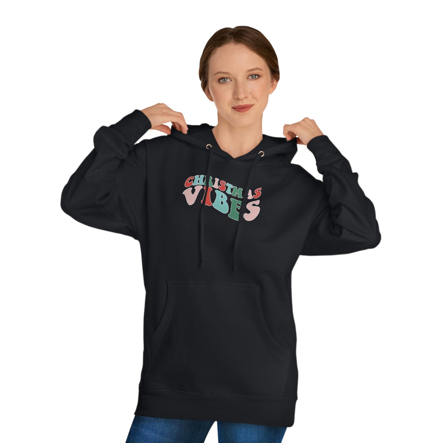 Holiday Christmas Vibes Unisex Hooded Sweatshirt