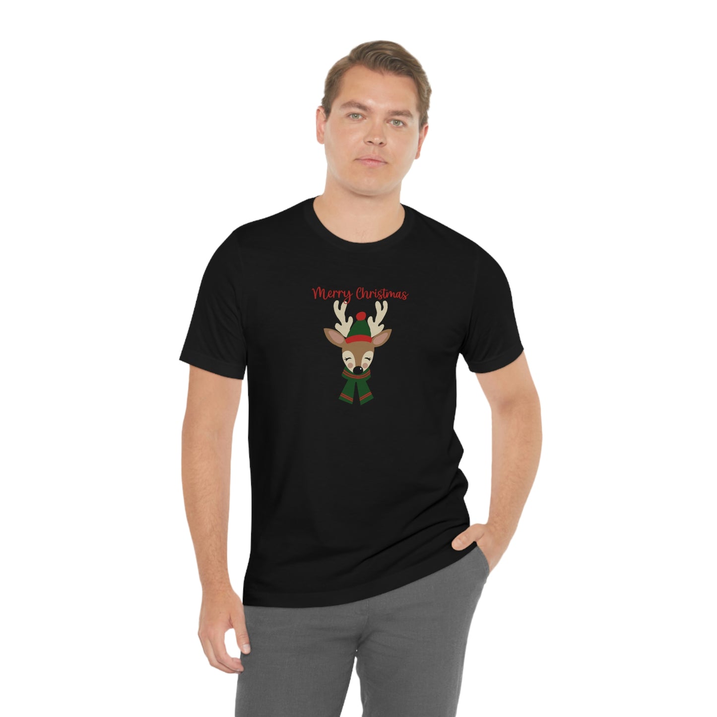 Holiday Reindeer 2 Unisex Jersey Short Sleeve Tee