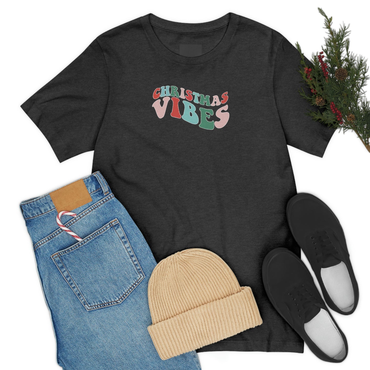 Holiday Christmas Vibes 1 Unisex Jersey Short Sleeve Tee