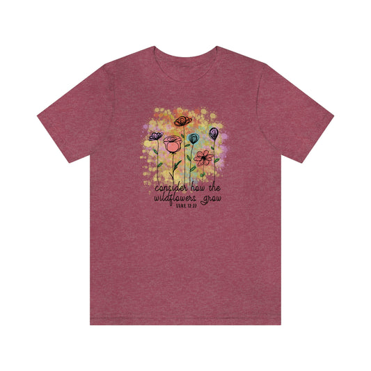 NWT - Wildflowers Grow Unisex Jersey Short Sleeve Tee