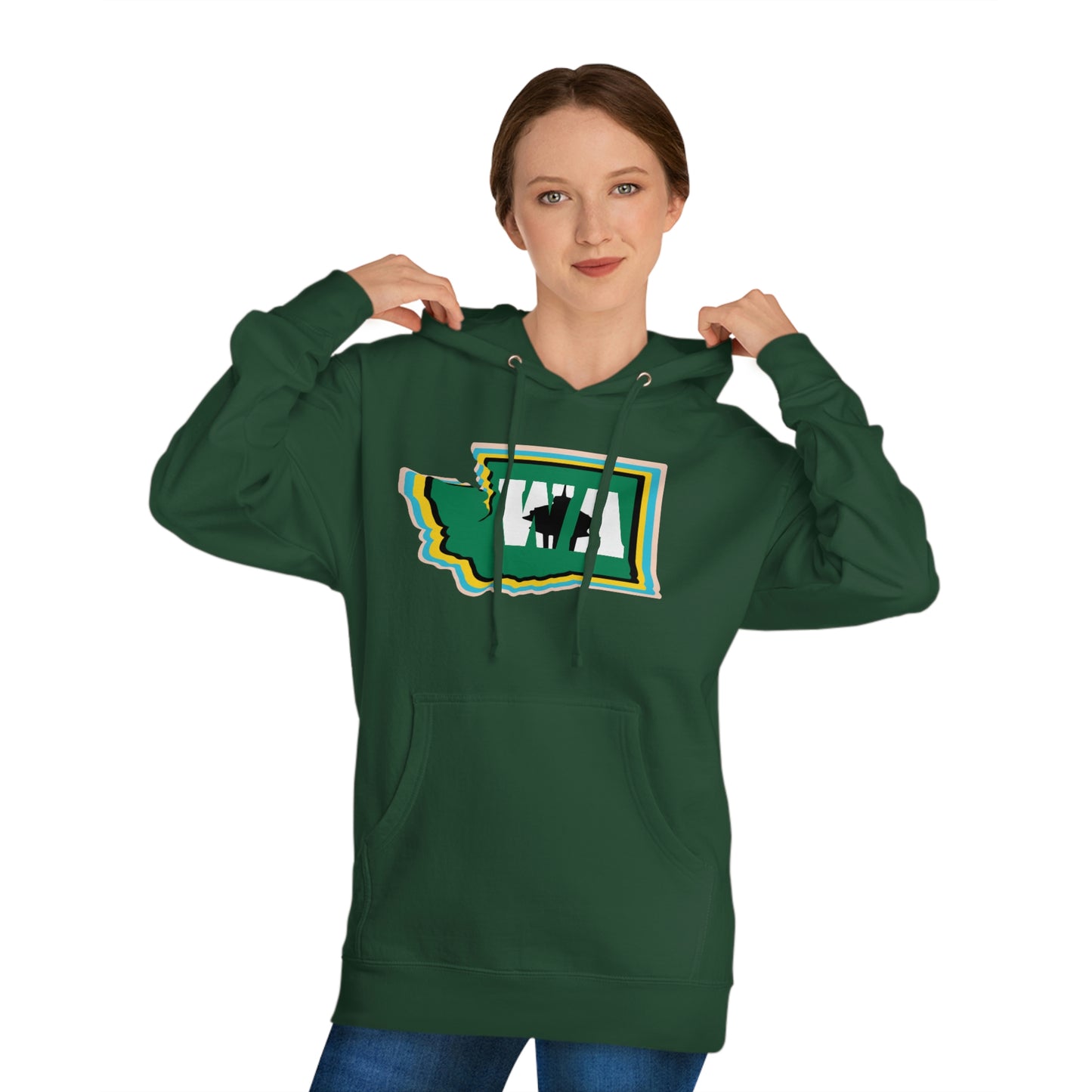 State Love- Washington Alternate Green SN Unisex Hooded Sweatshirt