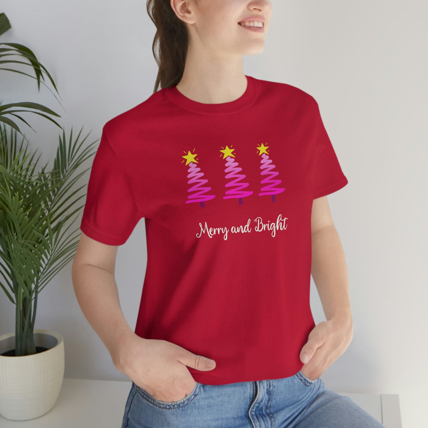 Holiday Merry and Bright Unisex Jersey Short Sleeve Tee