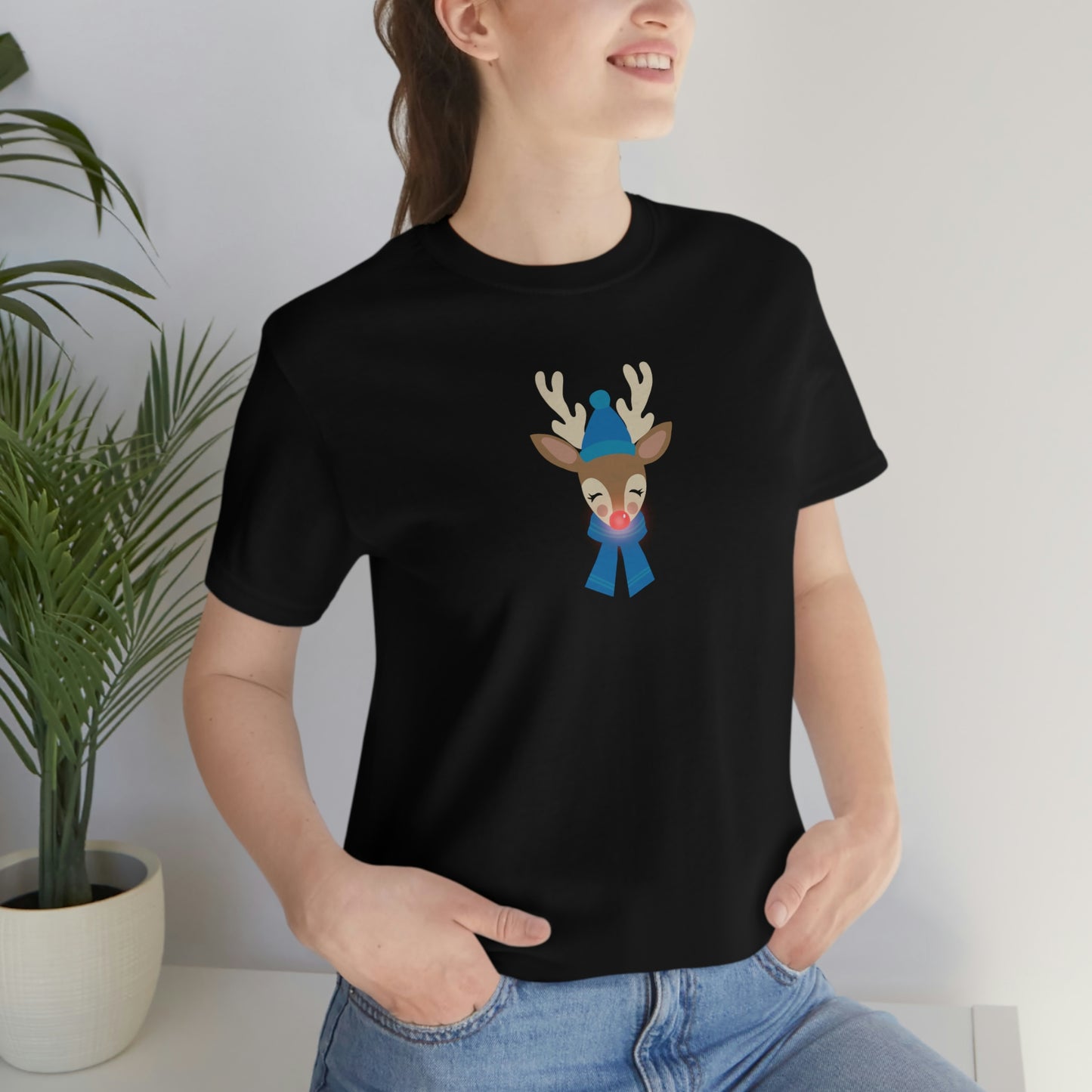 Holiday Reindeer 1 Unisex Jersey Short Sleeve Tee