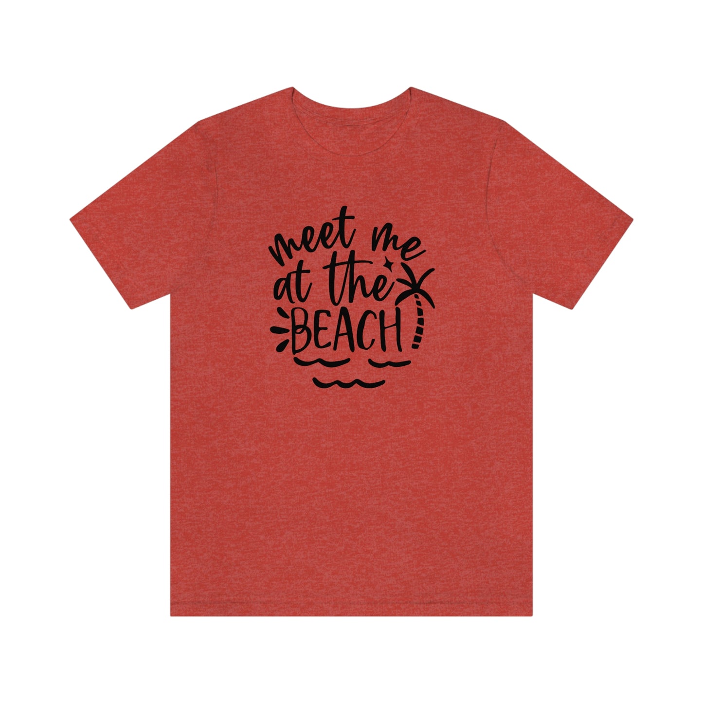 NWT- Meet me at the Beach in Black Letters Unisex Jersey Short Sleeve Tee