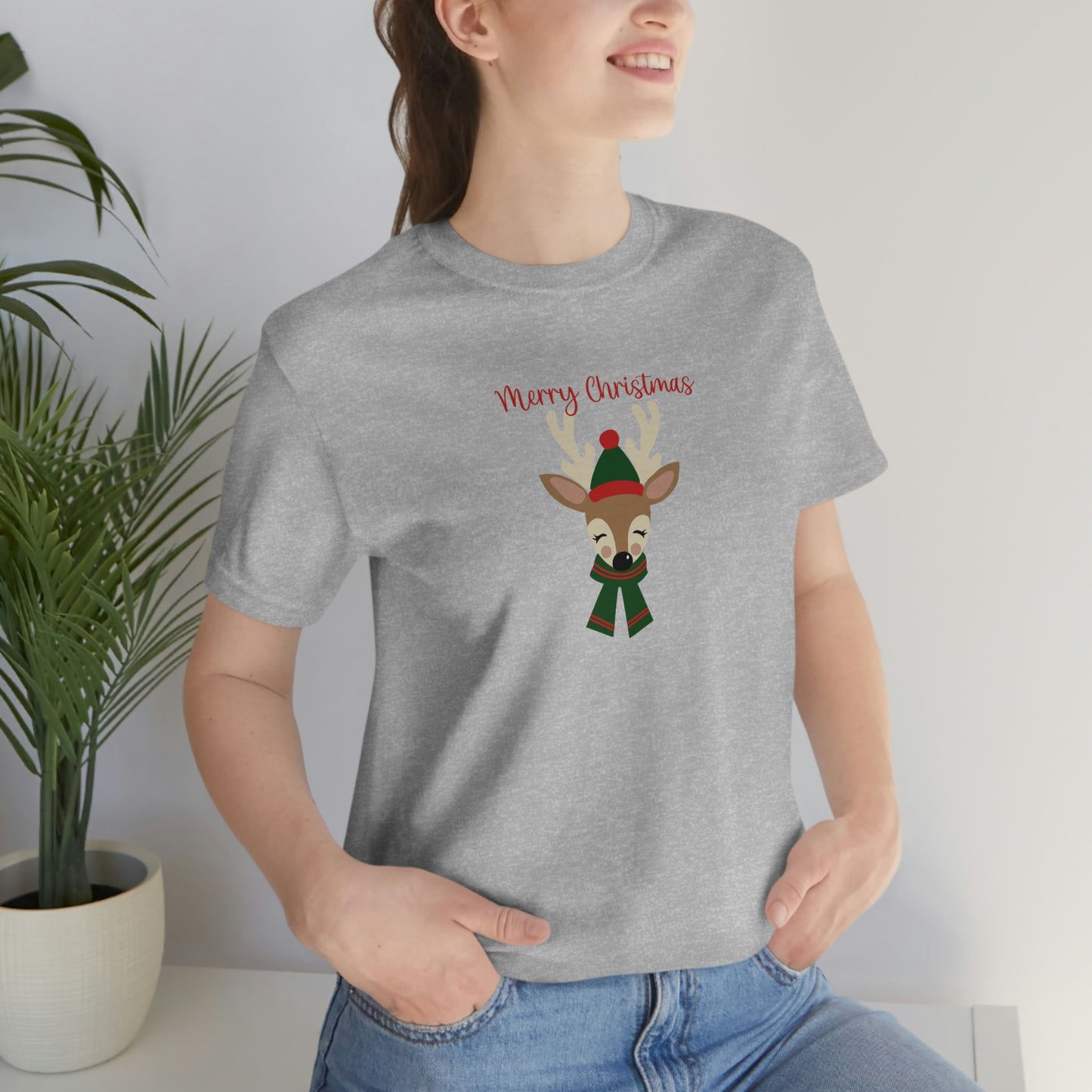 Holiday Reindeer 2 Unisex Jersey Short Sleeve Tee