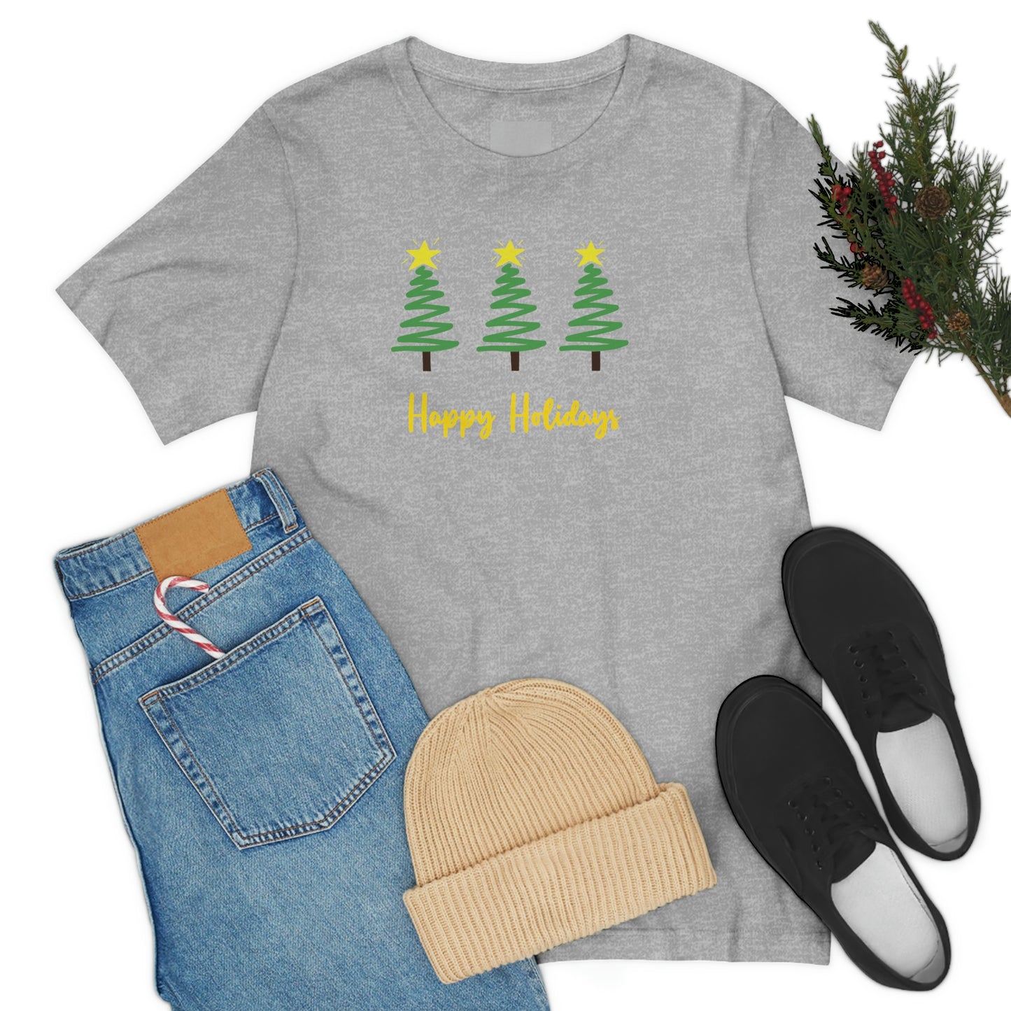 Holiday Happy Holidays Unisex Jersey Short Sleeve Tee