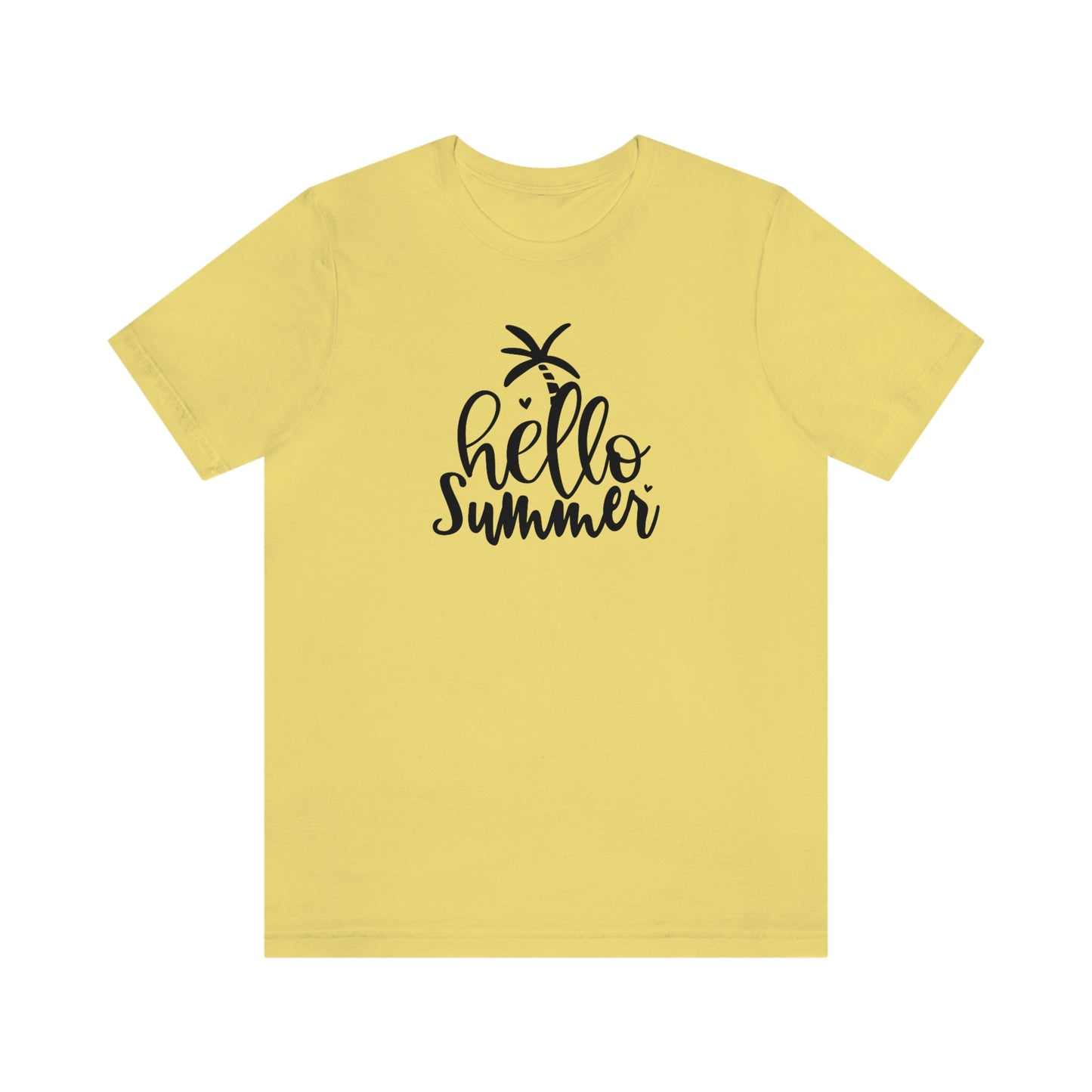 NWT- Hello Summer in Black Letters Unisex Jersey Short Sleeve Tee