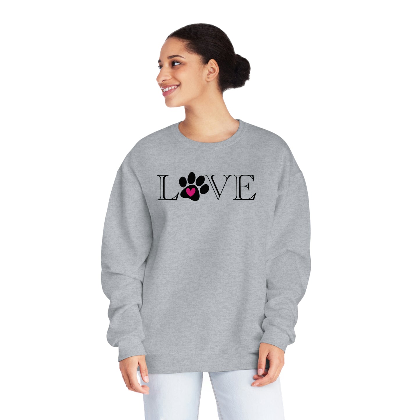 NWT- Puppy Love Pink Unisex NuBlend® Crewneck Sweatshirt