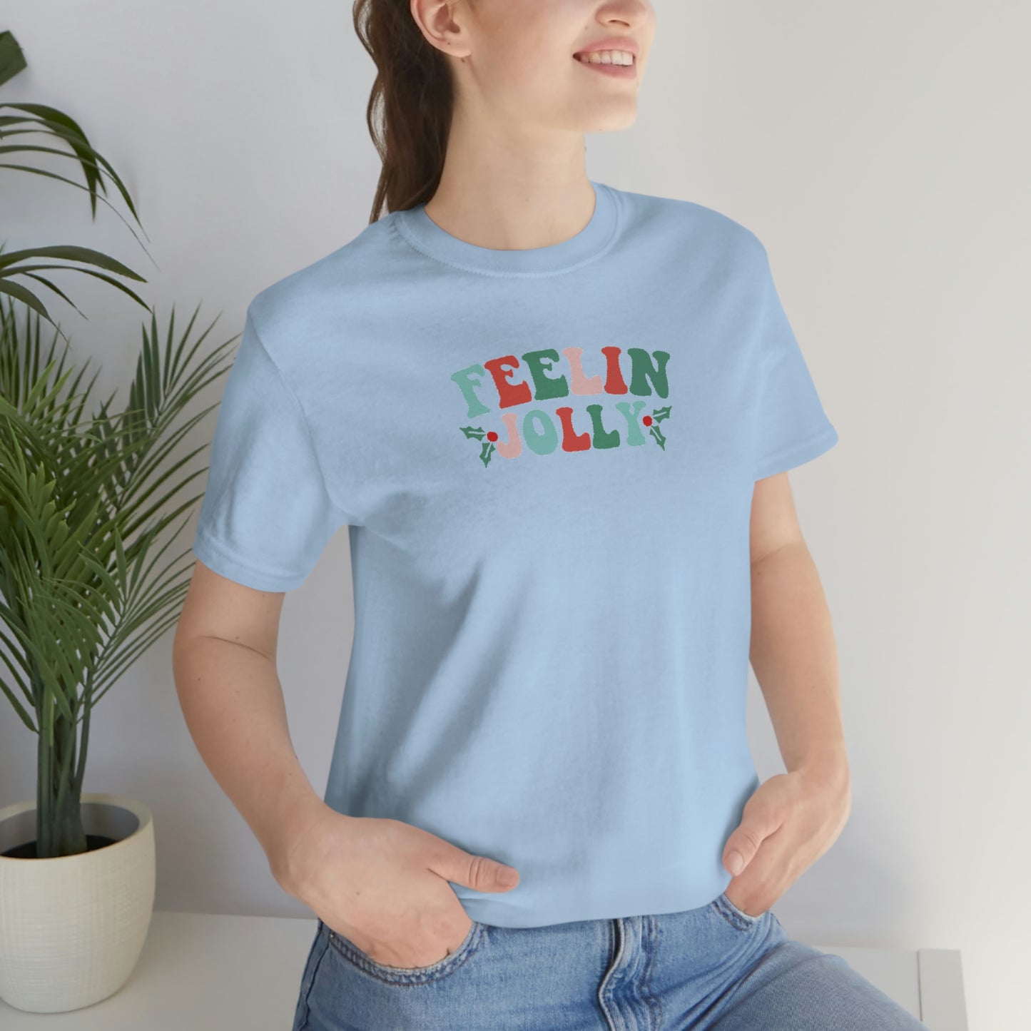 Holiday Feelin Jolly Unisex Jersey Short Sleeve Tee