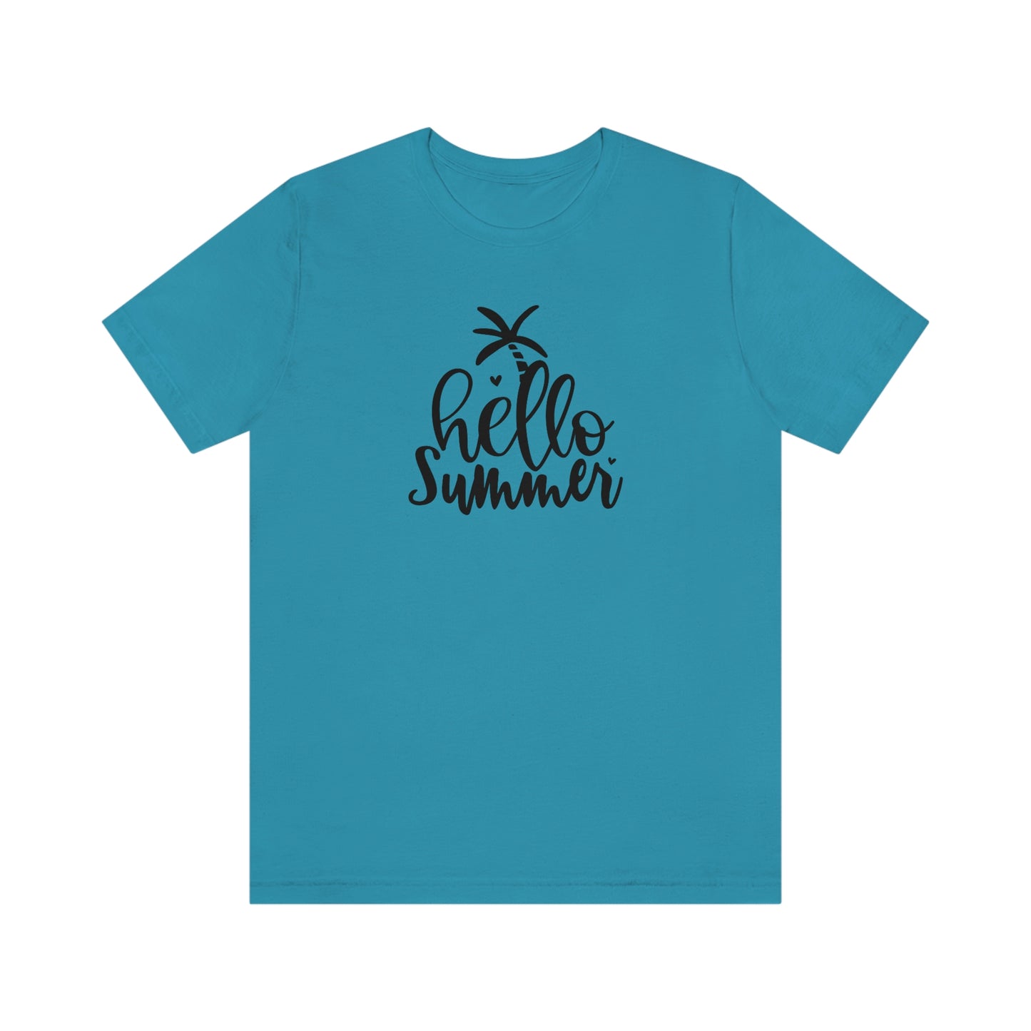 NWT- Hello Summer in Black Letters Unisex Jersey Short Sleeve Tee