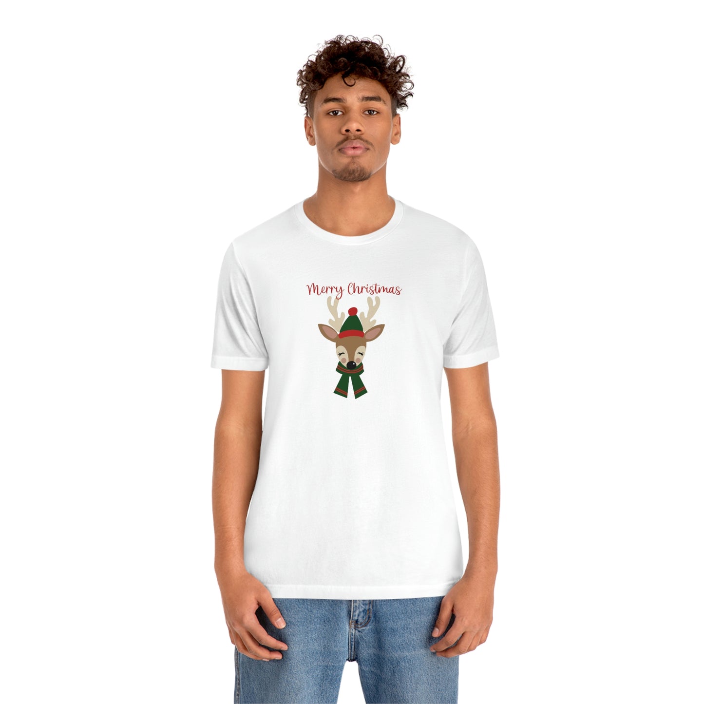 Holiday Reindeer 2 Unisex Jersey Short Sleeve Tee