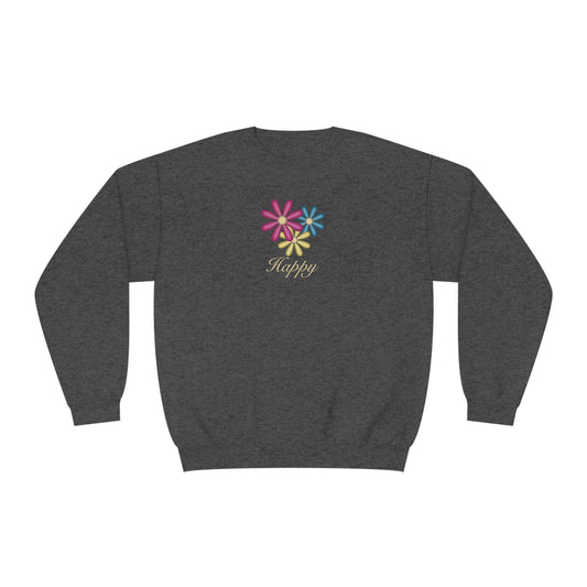 NWT- Happy Flowers Unisex NuBlend® Crewneck Sweatshirt