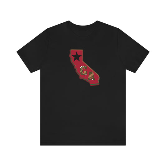 State Love- California Red Unisex Jersey Short Sleeve Tee