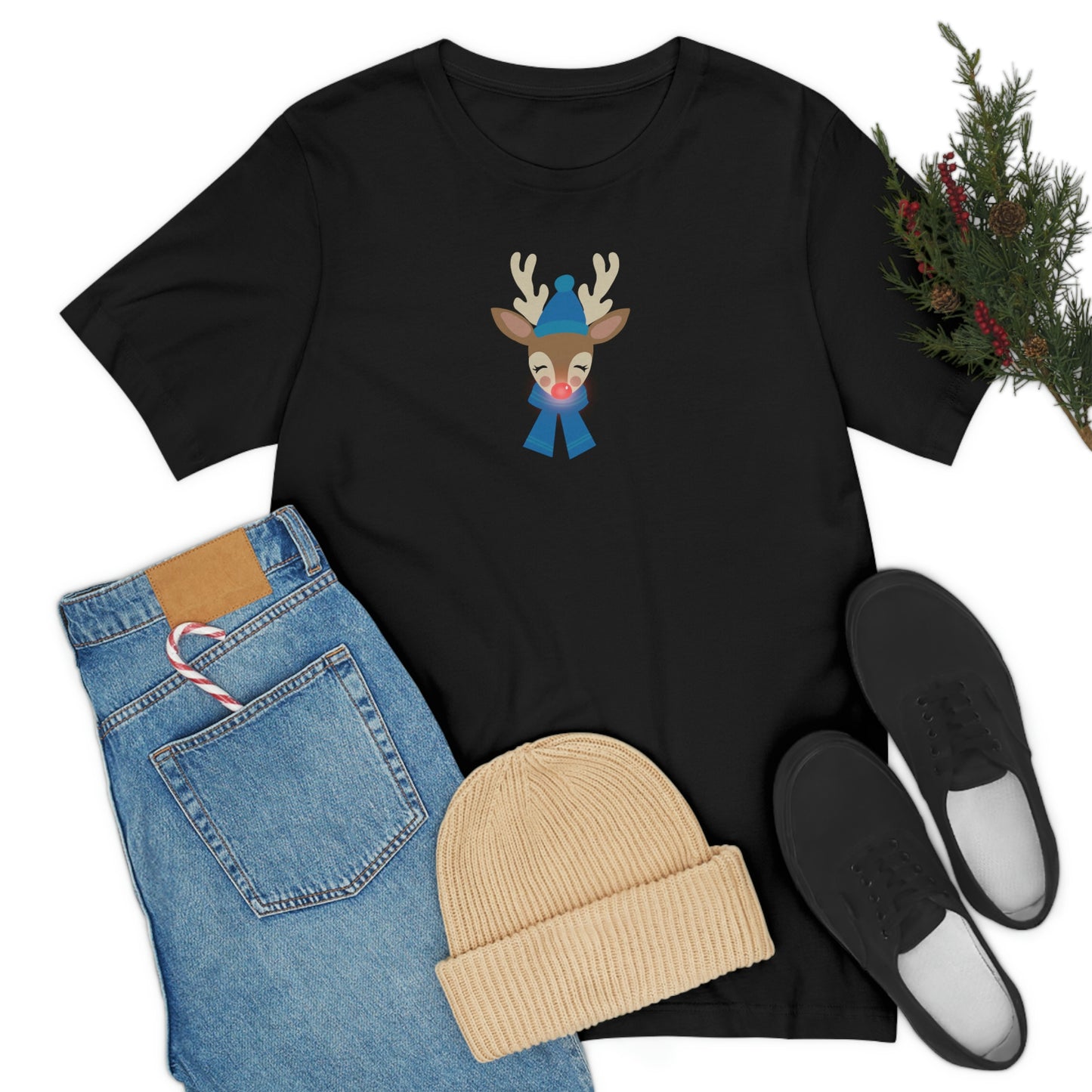 Holiday Reindeer 1 Unisex Jersey Short Sleeve Tee