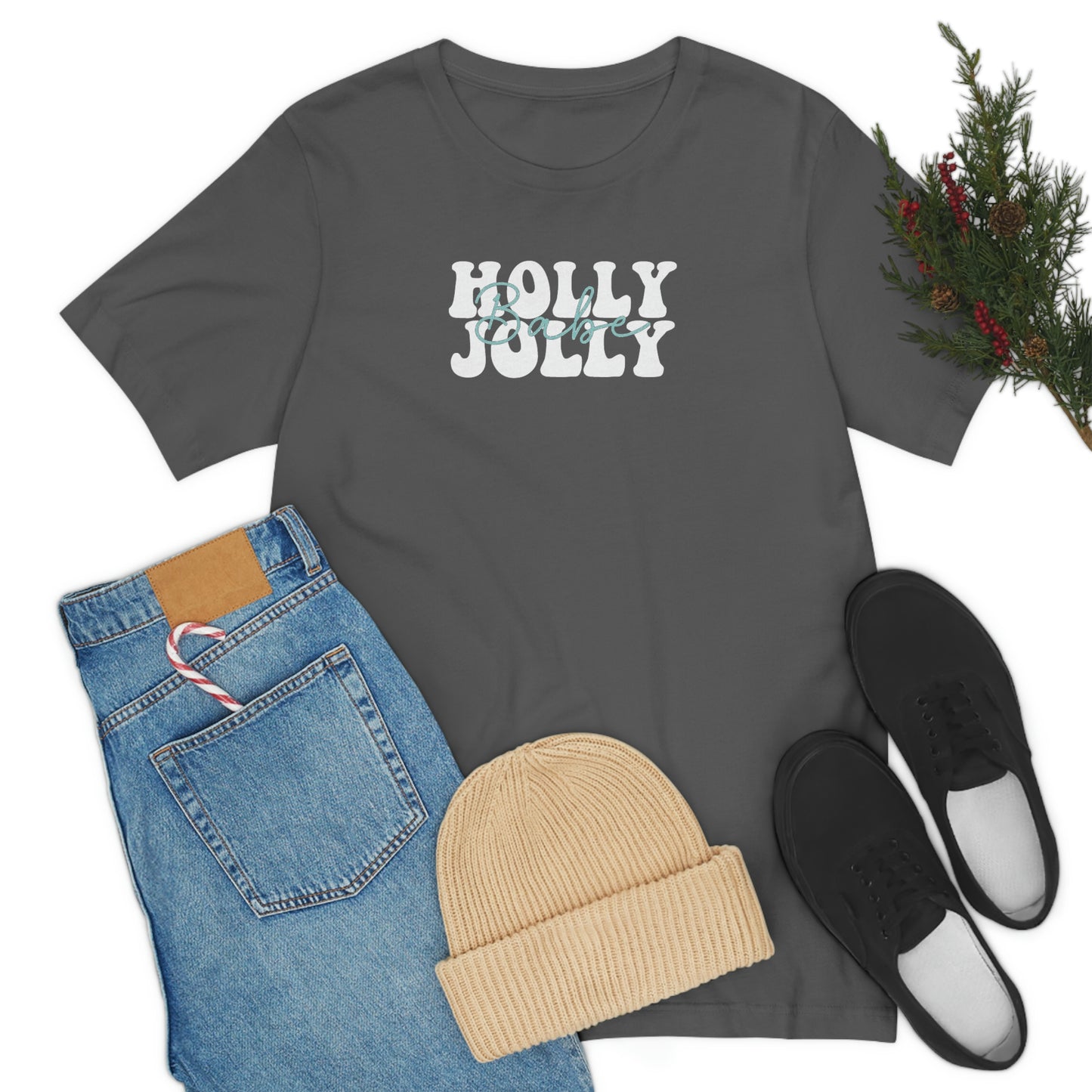 Holiday Holly Jolly Babe Unisex Jersey Short Sleeve Tee