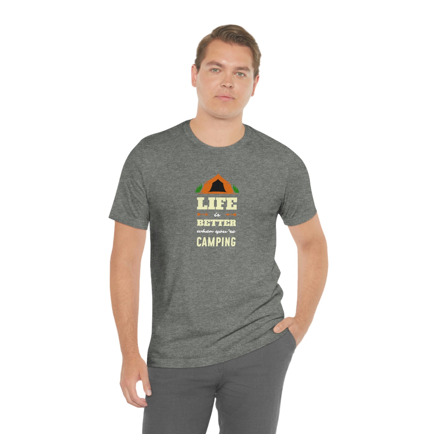 NWT - Life Is Better Camping Unisex Jersey Short Sleeve Tee