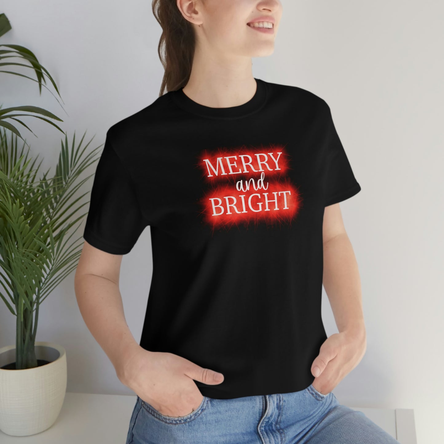 Holiday- Merry & Bright Neon  Unisex Jersey Short Sleeve Tee