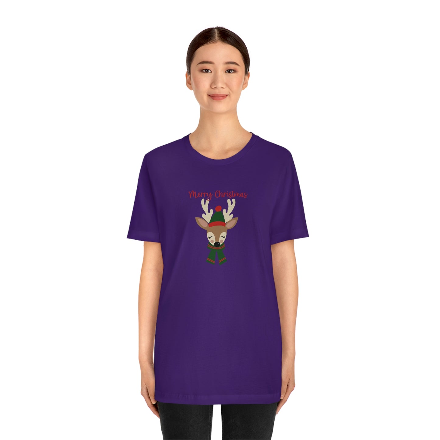 Holiday Reindeer 2 Unisex Jersey Short Sleeve Tee