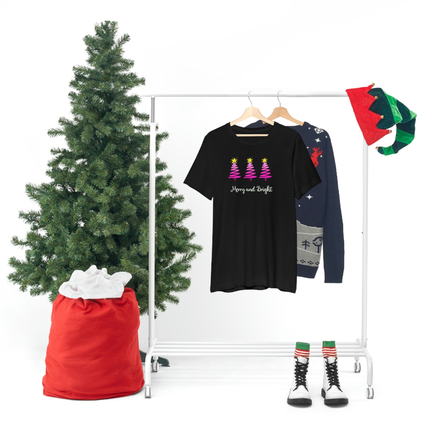 Holiday Merry and Bright Unisex Jersey Short Sleeve Tee