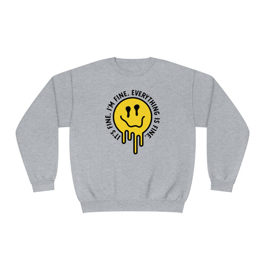 NWT-Melting Face Unisex NuBlend® Crewneck Sweatshirt