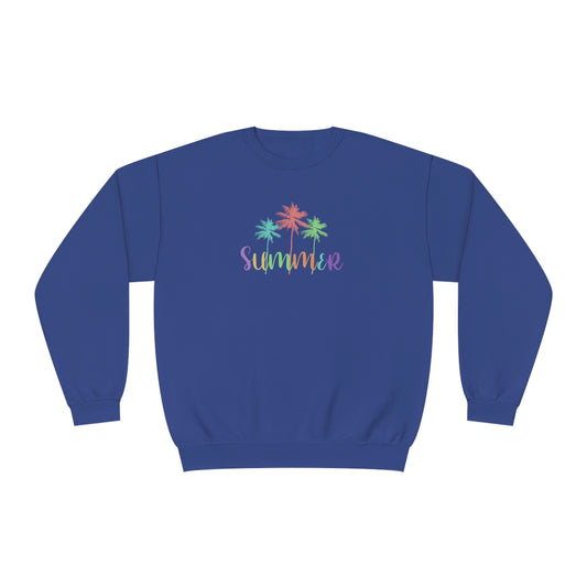 NWT- Summer Palm Trees Unisex NuBlend® Crewneck Sweatshirt