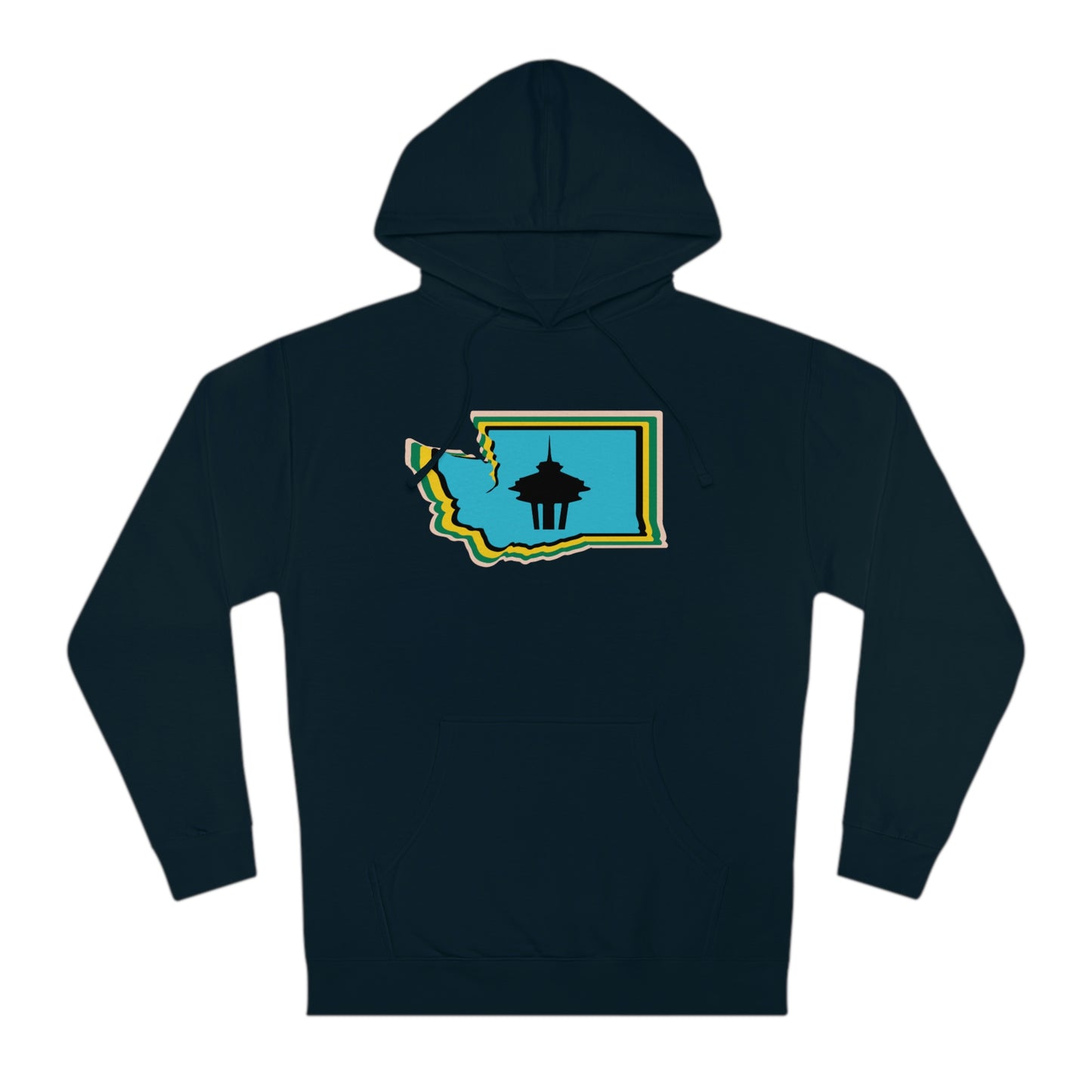 State Love- Washington Space Needle Blue Unisex Hooded Sweatshirt