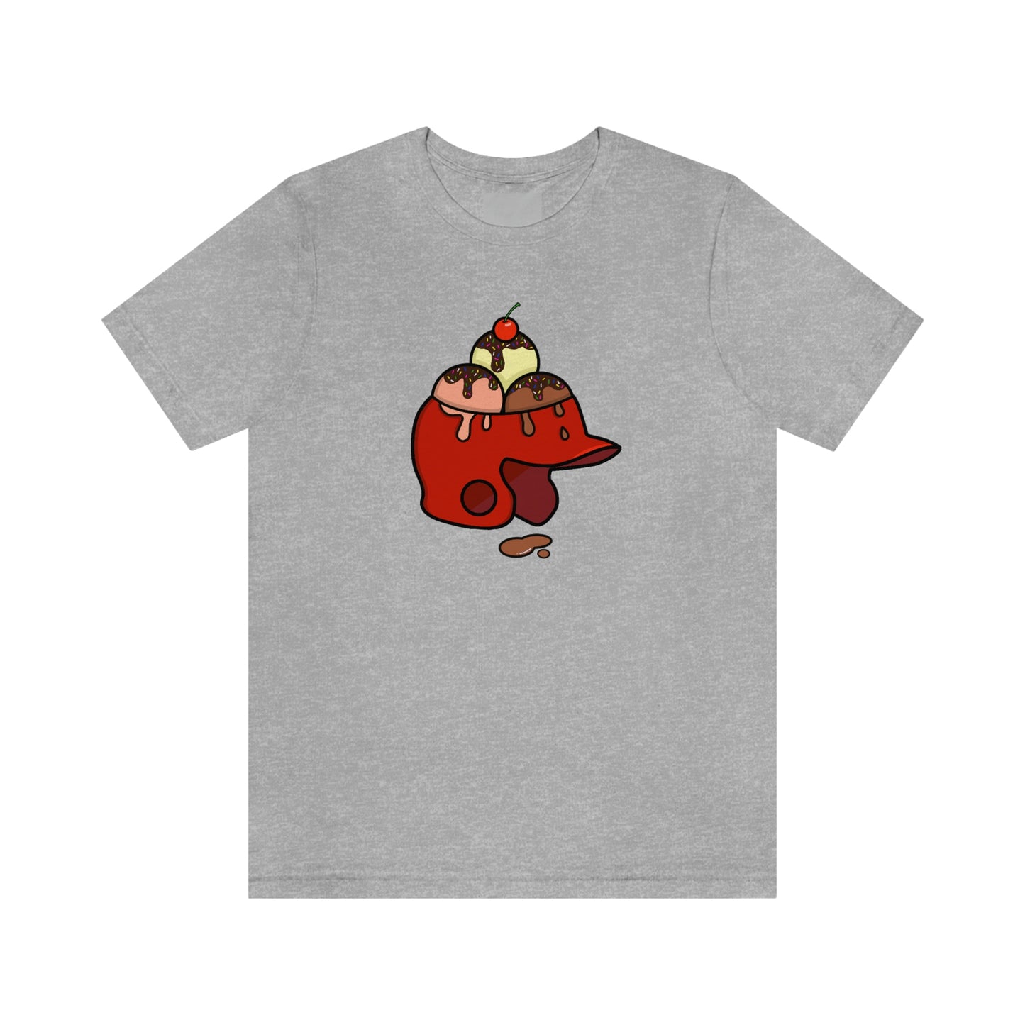 NWT Sundae Helmet Red Unisex Jersey Short Sleeve Tee