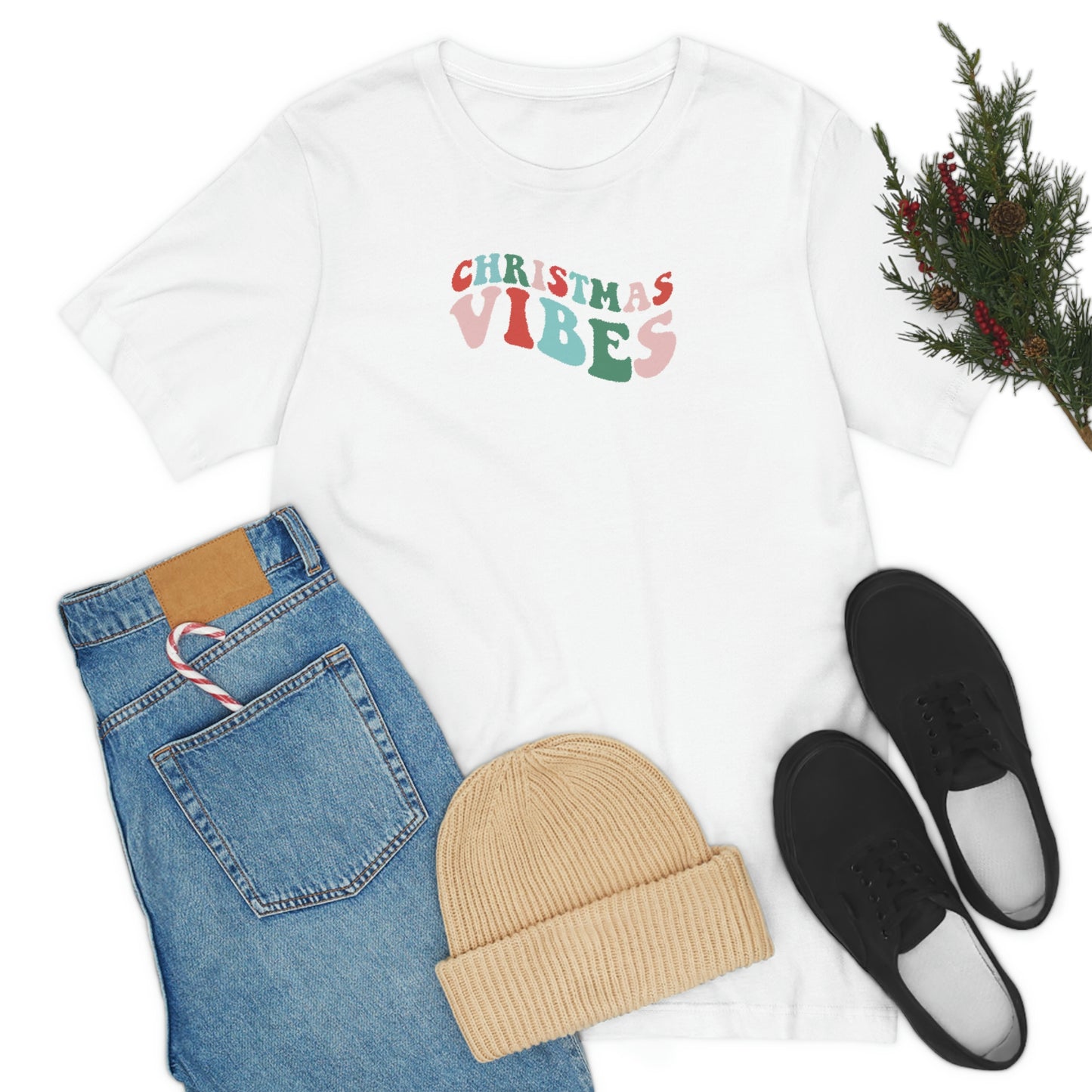 Holiday Christmas Vibes 1 Unisex Jersey Short Sleeve Tee