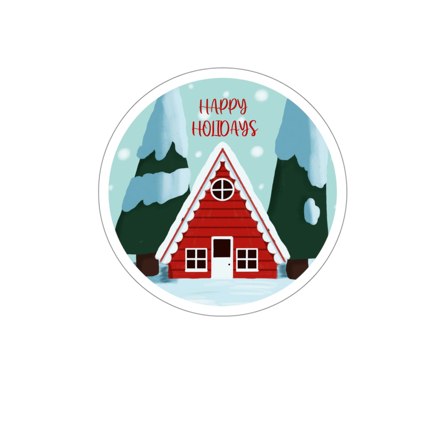 NWT- Holiday Red House Kiss-Cut Stickers