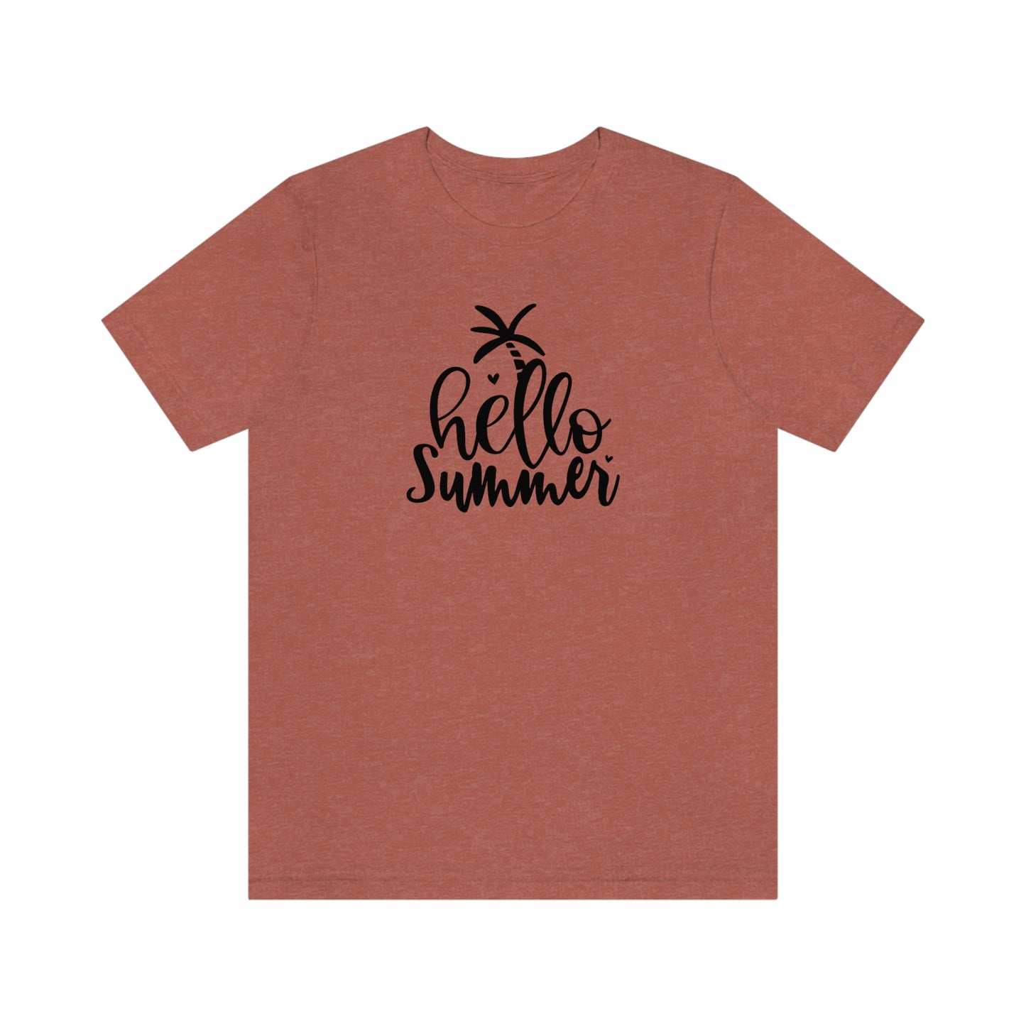 NWT- Hello Summer in Black Letters Unisex Jersey Short Sleeve Tee