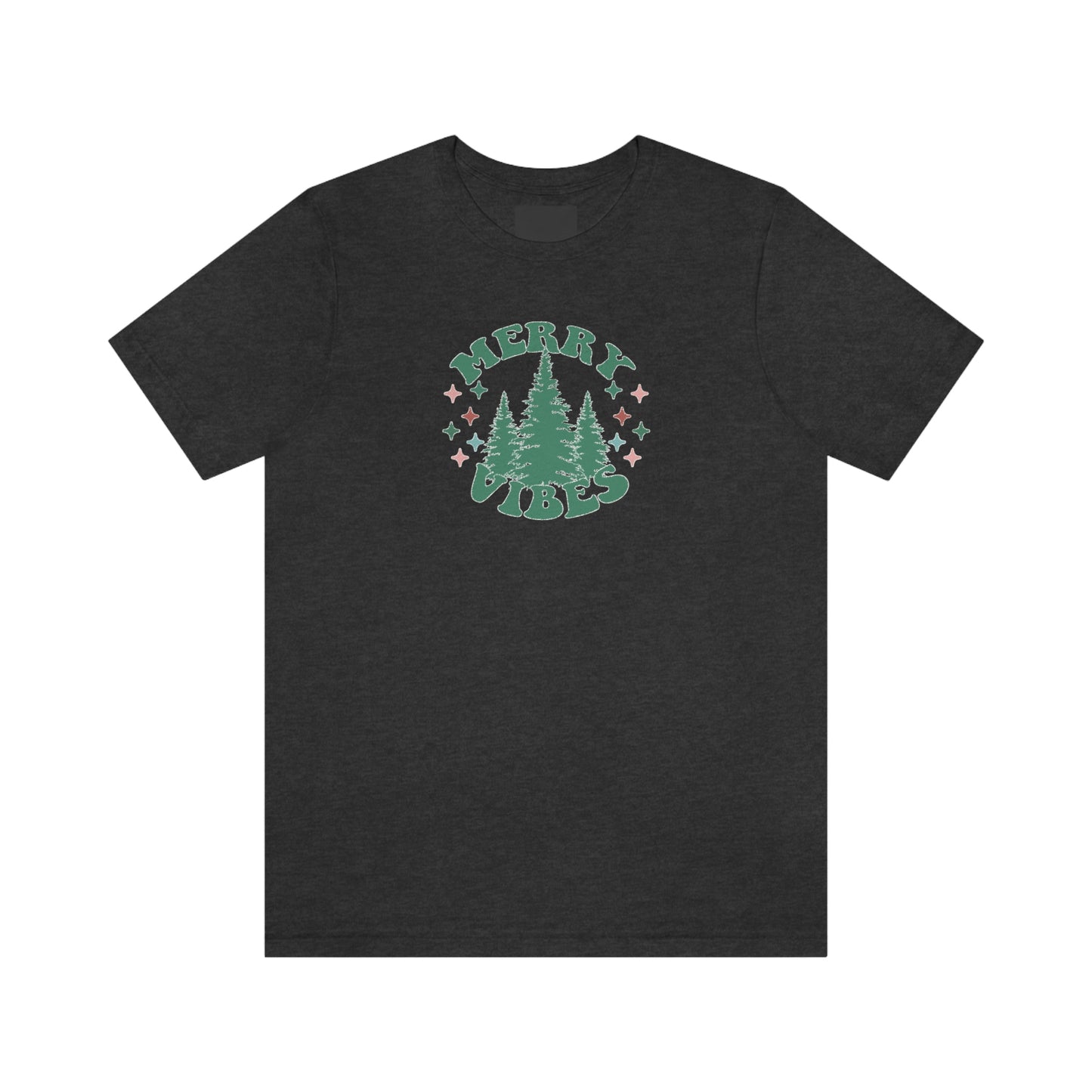 Holiday Merry Vibes Trees Unisex Jersey Short Sleeve Tee