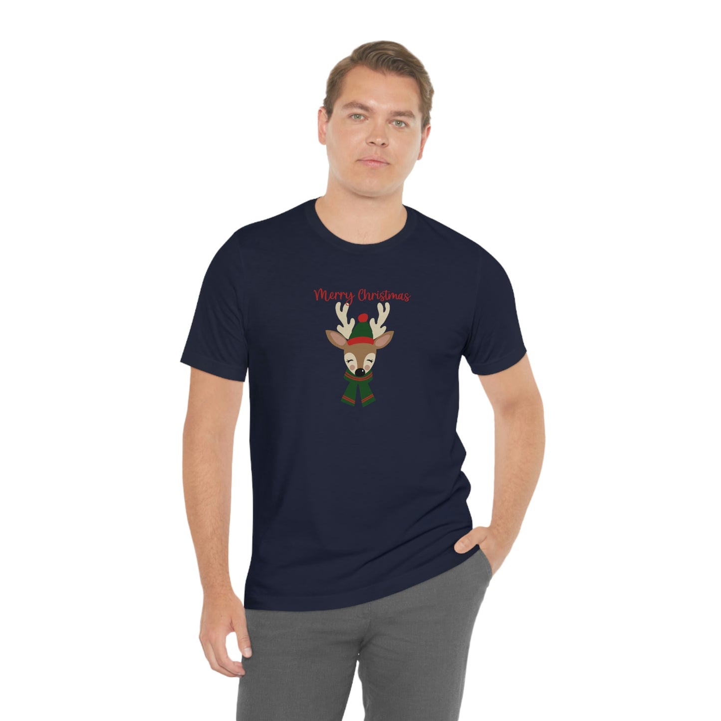 Holiday Reindeer 2 Unisex Jersey Short Sleeve Tee