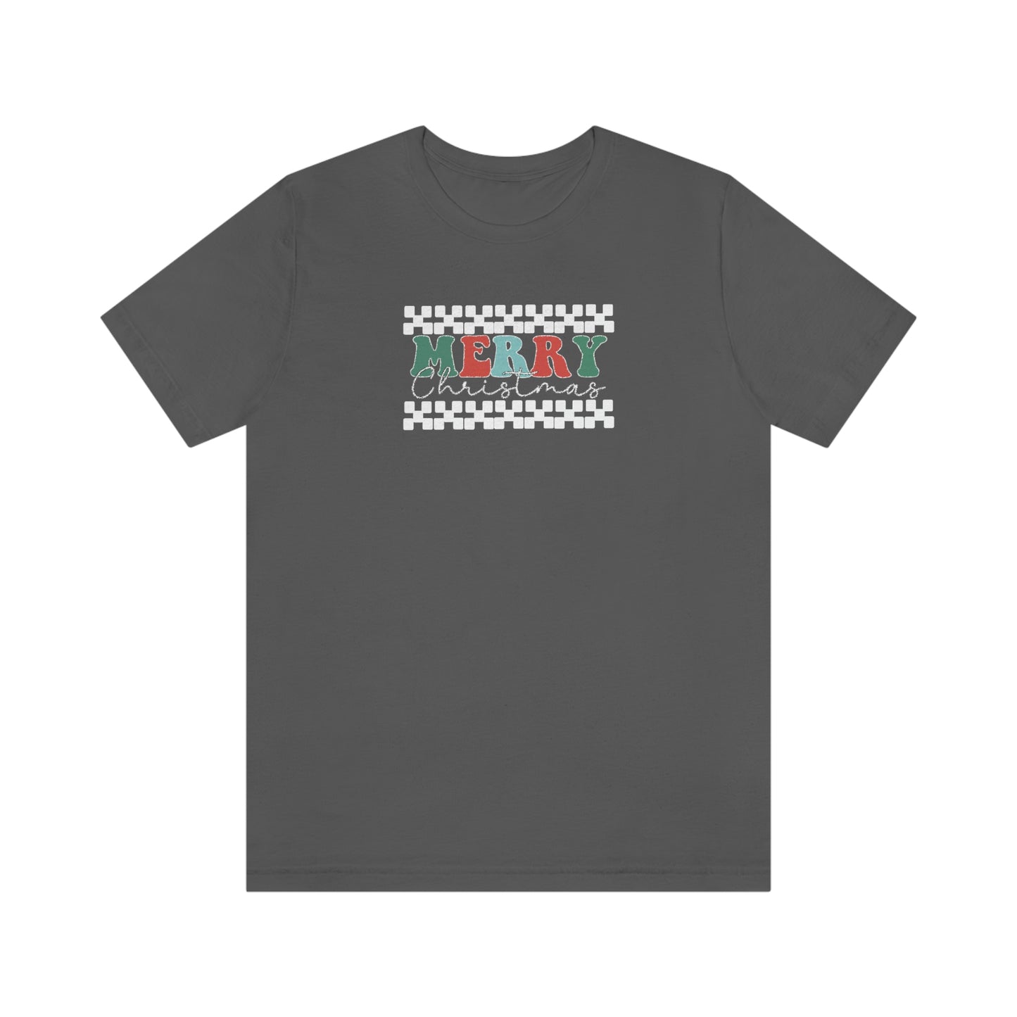 Holiday Retro Merry Christmas Unisex Jersey Short Sleeve Tee