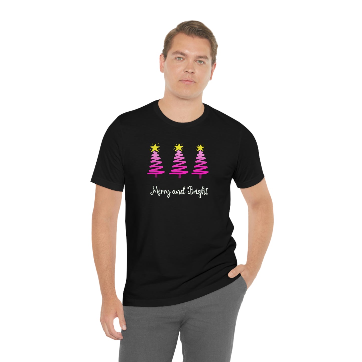 Holiday Merry and Bright Unisex Jersey Short Sleeve Tee