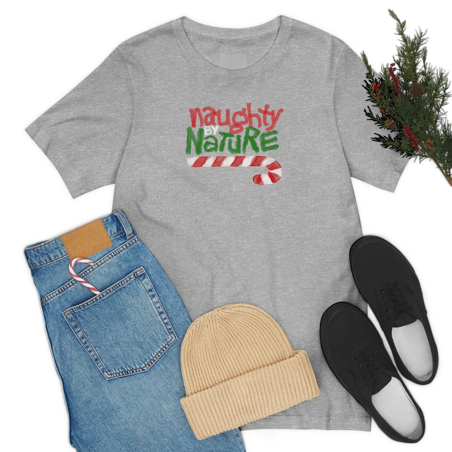 Holiday- Naughty by Nature Christmas Unisex Jersey Short Sleeve Tee