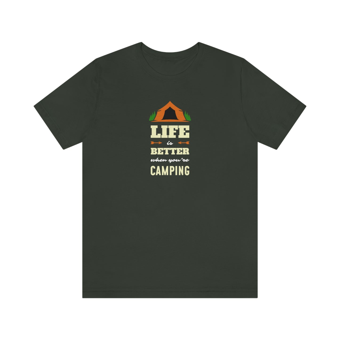 NWT - Life Is Better Camping Unisex Jersey Short Sleeve Tee