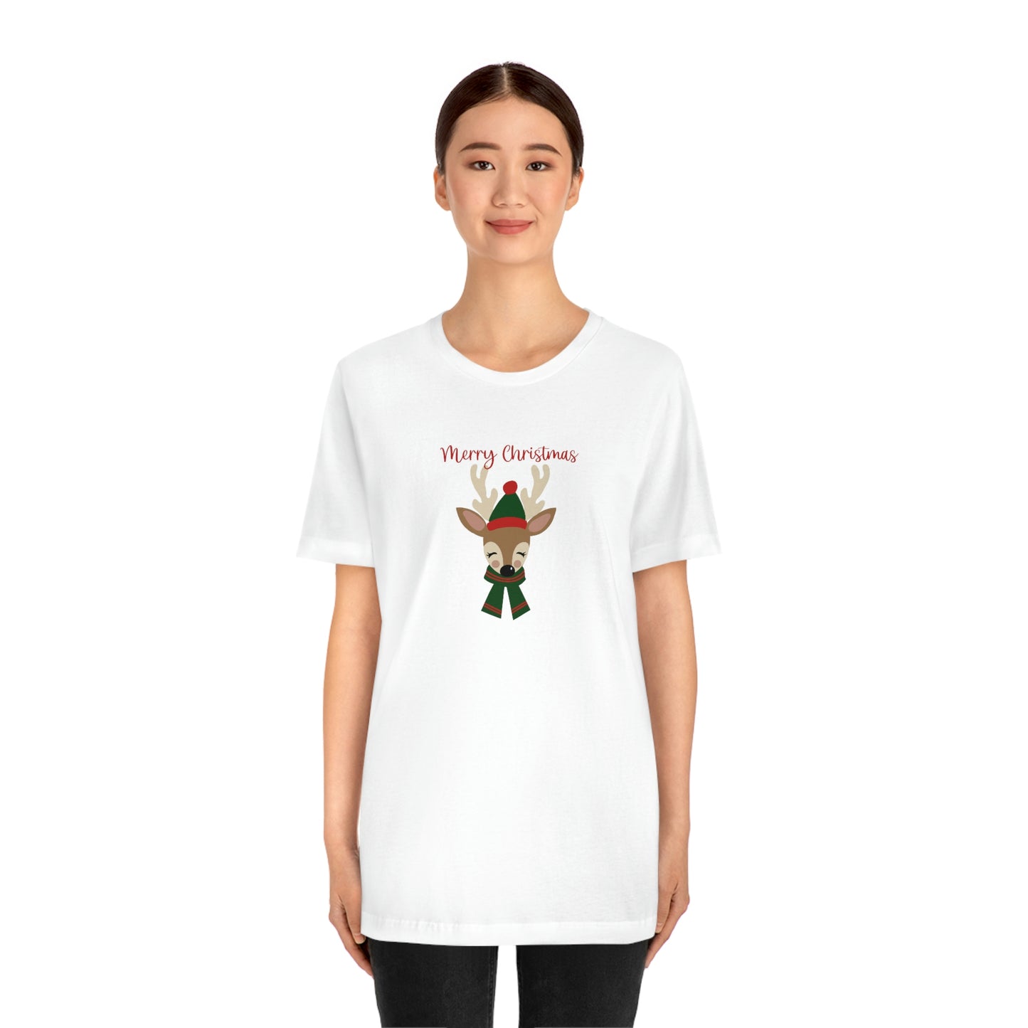 Holiday Reindeer 2 Unisex Jersey Short Sleeve Tee