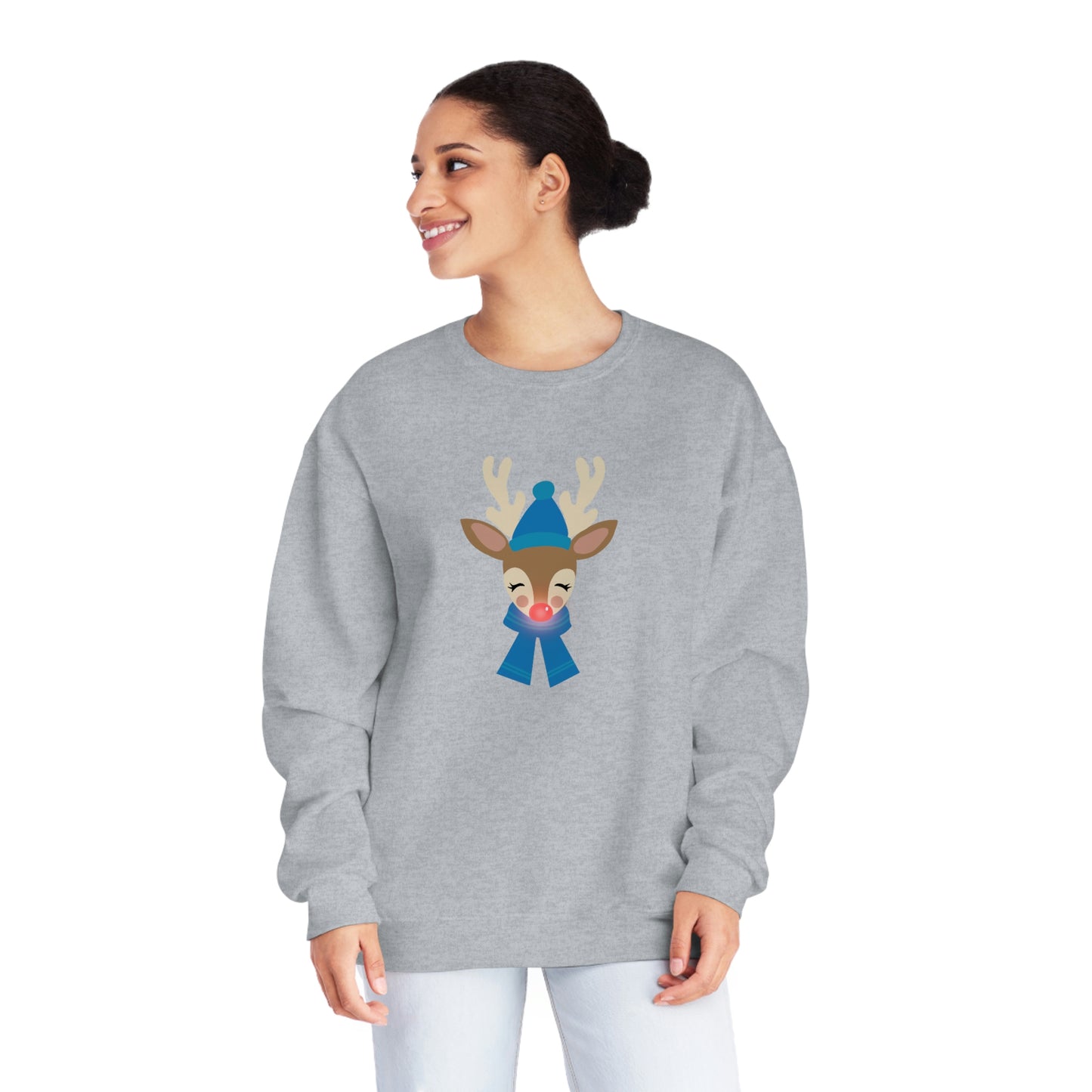 NWT- Reindeer Blue Unisex NuBlend® Crewneck Sweatshirt