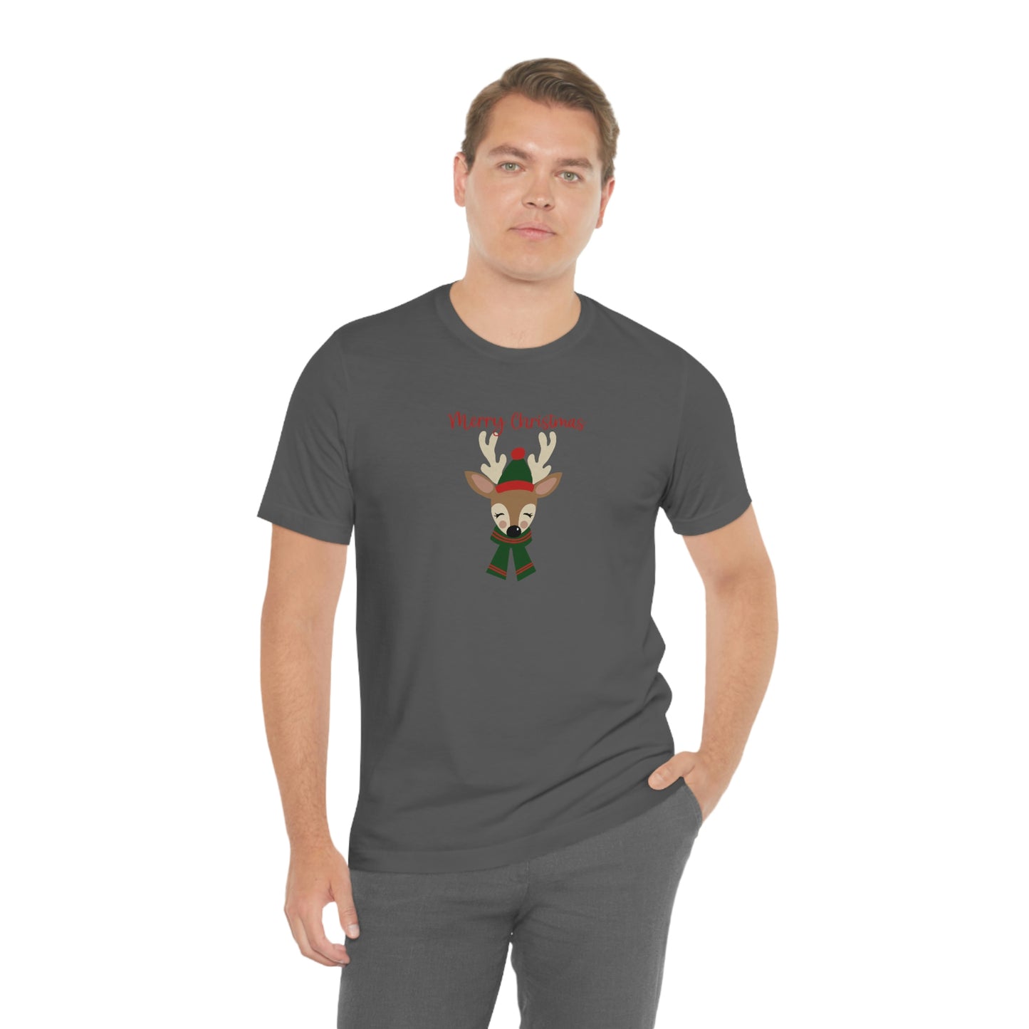 Holiday Reindeer 2 Unisex Jersey Short Sleeve Tee