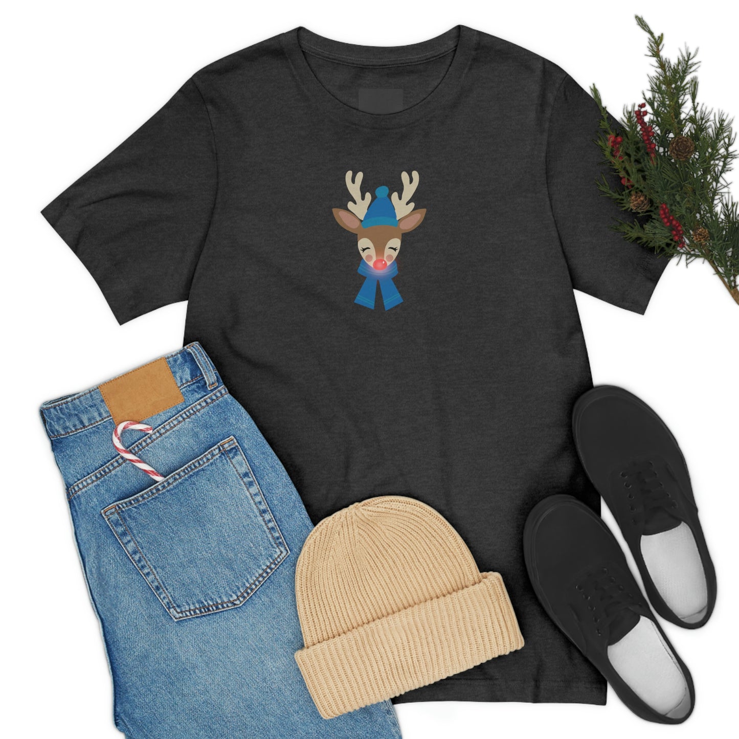 Holiday Reindeer 1 Unisex Jersey Short Sleeve Tee