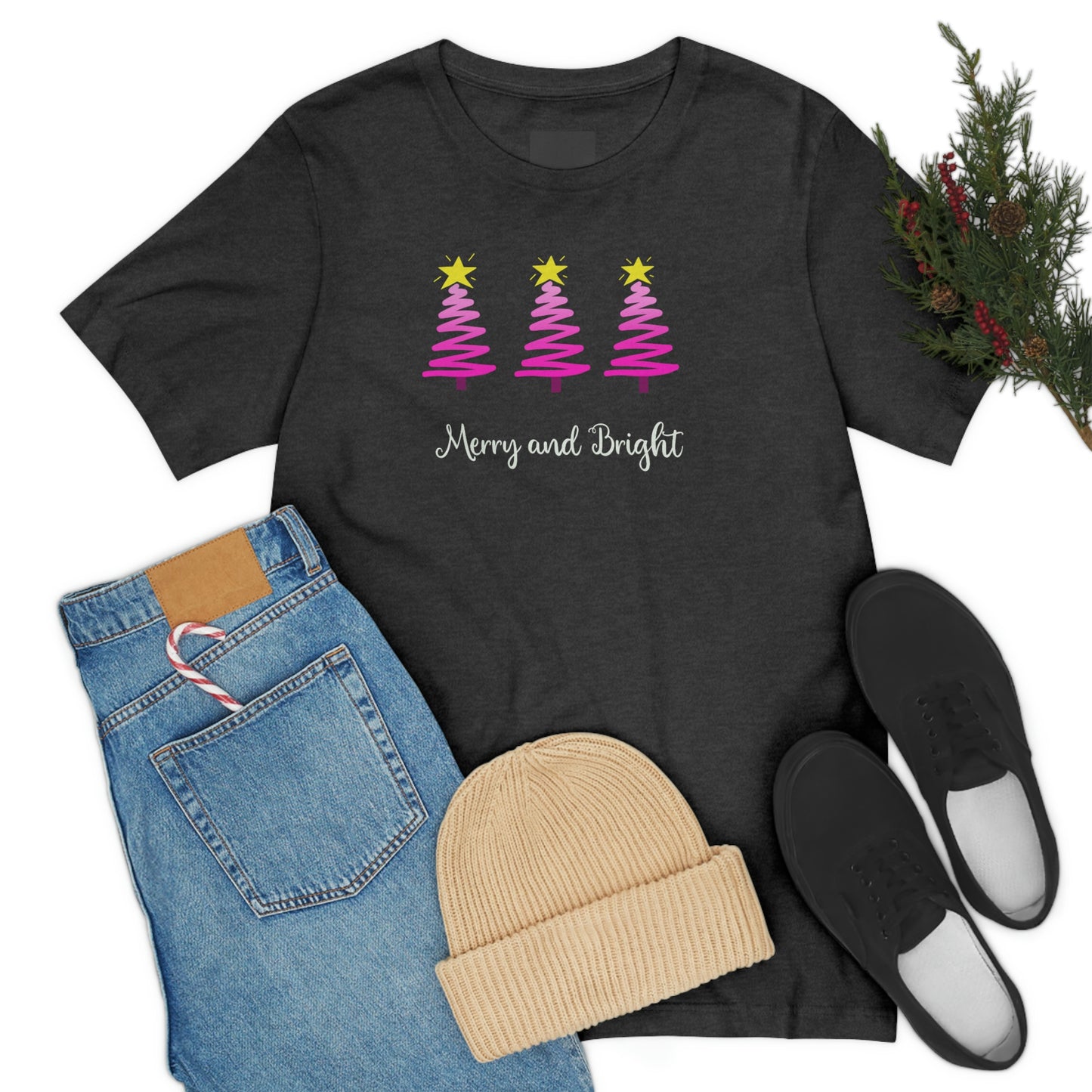 Holiday Merry and Bright Unisex Jersey Short Sleeve Tee