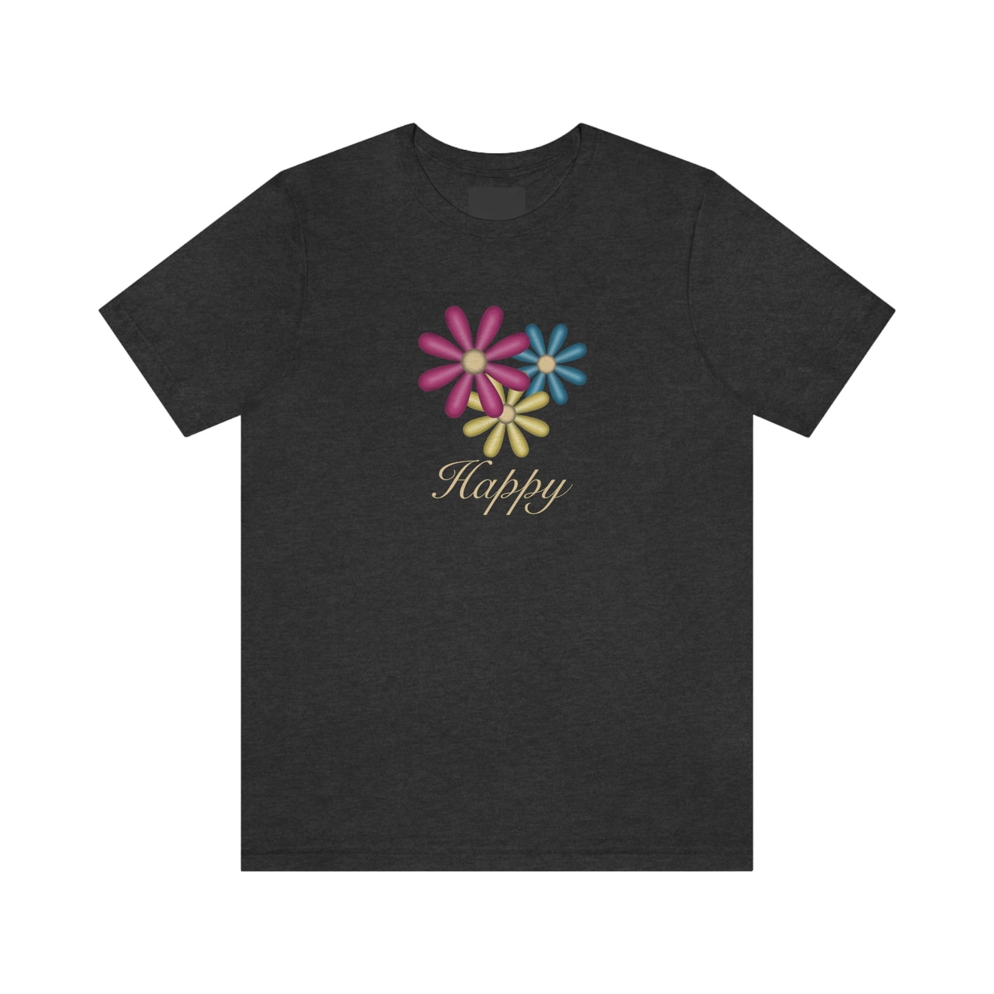 NWT- Happy Flowers Unisex Jersey Short Sleeve Tee