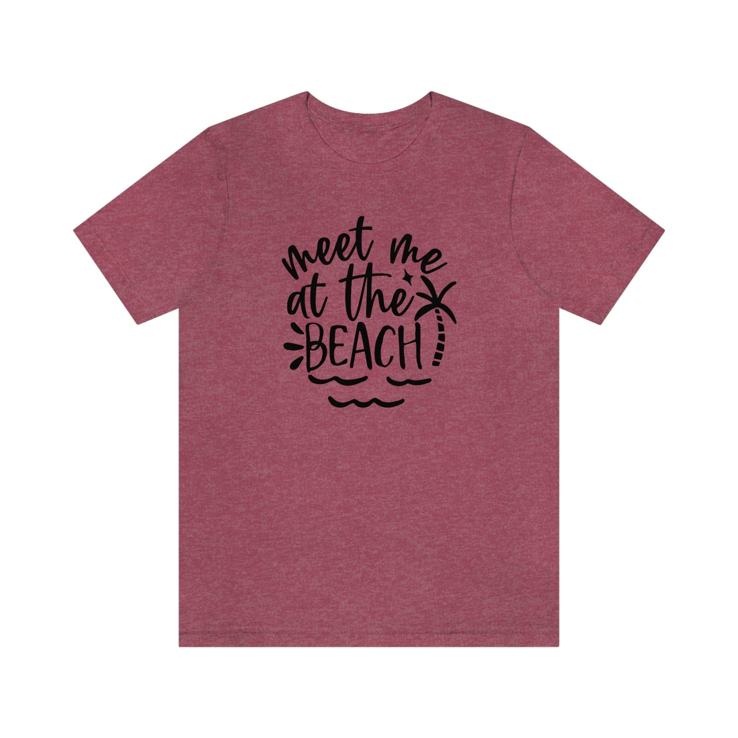 NWT- Meet me at the Beach in Black Letters Unisex Jersey Short Sleeve Tee