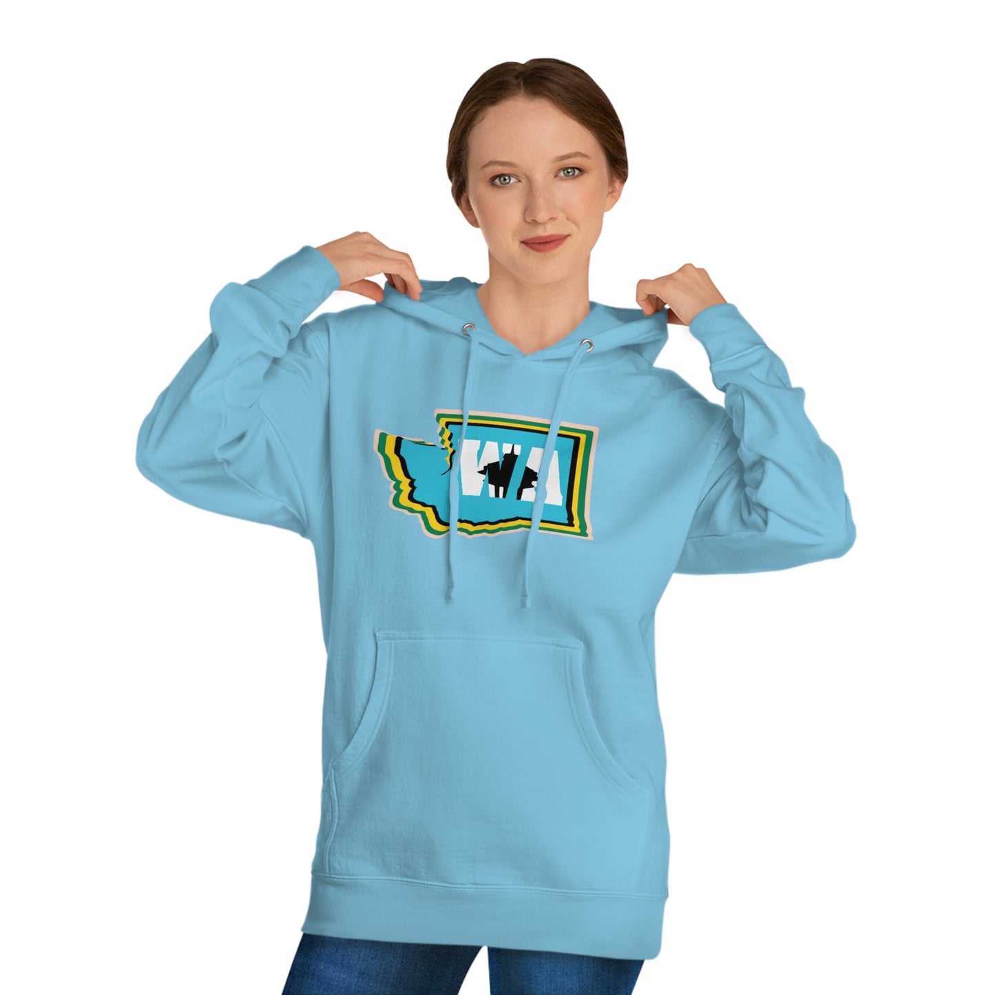 State Love-Washington Alternate Blue SN Unisex Hooded Sweatshirt